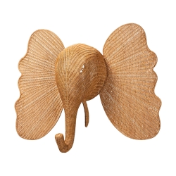 bali & pari Elissa Elephant Head Natural Rattan Wall Decor